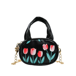 Sacs en PU pour enfants, mini sacs à <span class=keywords><strong>main</strong></span> pour enfants, motif de fleurs, sacs à bandoulière mignons pour filles - Product Image 6