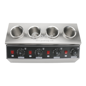 Casa de panqueques encimera 4 compartimiento comida Topping caliente comercial salsa calentador de la botella con botella de apretón botella de - Product Image 5