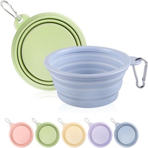 Vente en gros de bols pliables pour chiens en silicone TPE, portables, pliables, pour l'extérieur, pour les voyages - Product Image 1