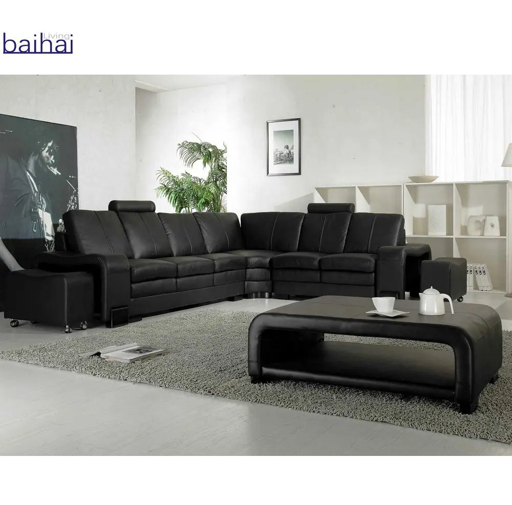 Cor da mistura moderna seccional sofá da sala de estar com estrado, Personalizado design simples conjunto de sofá