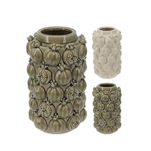 Jarrón de cerámica con relieve de granada, 26 cm de altura, surtido. - Product Image 1