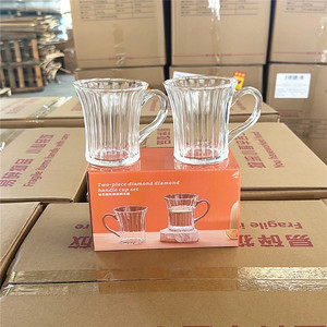 Nuovo vetro diamante manico tazza acqua tazza latte tazza due set <span class=keywords><strong>di</strong></span> sei set - Product Image 3