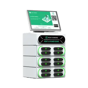 12 슬롯 터치 스크린 통합 스택 가능 공유 전원 은행 렌탈 스테이션 휴대 전화 공유 Powerbank 자동 판매기 키오스크