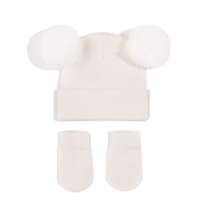 Nouveau-né bébé tricoté bonnet chapeau écharpe ensemble mignon garder au chaud enfants hiver extérieur casquette chapeau et gants pour garçons, filles - Product Image 3