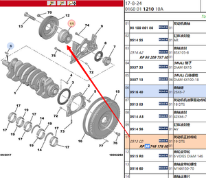 Engranaje de sincronización del motor para Peugeot 106 206 208 307 308 <span class=keywords><strong>Citroen</strong></span> C2 <span class=keywords><strong>C4</strong></span> C4L 1,6 TU5JP4 OE 0513C0 9674617680 - Product Image 3