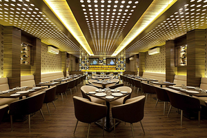 Tùy Chỉnh LED Âm Nhạc Thanh Truy Cập Thiết Kế Sang Trọng Vàng Thương Mại Nhà Hàng Câu Lạc Bộ Đồ Nội Thất Cho Câu Lạc Bộ Thanh Thiết Kế Nội Thất - Product Image 4