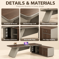 Bureau de direction en forme de L en panneaux de bois modulaires haut de gamme pour bureau moderne OEM ODM