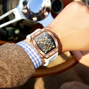 Montres-bracelets mécaniques squelette de luxe de marque supérieure ONOLA 3829 OEM, étanches, automatiques, pour hommes - Product Image 3