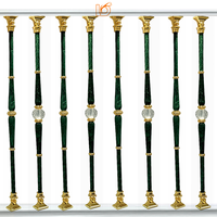 Vente en gros de balustres d'escalier en cristal doré Mg-Aluminium de luxe, style moderne européen, pour villa, escalier intérieur décoratif, livraison rapide