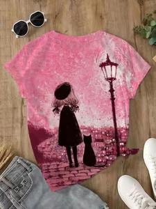 T-shirt décontracté pour femme, style Hip Hop, motif chat amusant '<span class=keywords><strong>Je</strong></span> <span class=keywords><strong>suis</strong></span> bien', col rond, manches courtes, anti-plis, respirant - Product Image 2