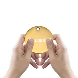 Gold Color Round <b>Pet</b> Name Small Stainless Steel <b>Blank</b> Mini Dog Id Number Tag With Logo - Product Image 2