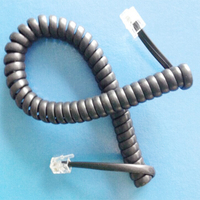 Kabel telepon digulung Rj11 Modular kabel telepon 3m 4P4C konektor telepon Handset telepon kumparan garis pegas kabel keriting