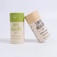 Emballage en papier déodorant rond personnalisé en gros, tube cylindrique en carton kraft pour baume à lèvres, résistant à l'huile