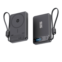 Batterie externe à charge rapide PD LC43 15W/25W+20W/45W avec cordon magnétique N52 13N, écran TFT et support semi-solide pliable, certifiée 3C