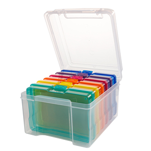 26028C Plastic Photo <strong>Storage</strong> Box 4x6 Photo Case with 6 Inner Photo Keeper <strong>Seed</strong> Organizer Craft <strong>Storage</strong> for Cards and Pictures - Product Image 2