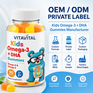 Gummies <span class=keywords><strong>Omega</strong></span>-3 DHA pour enfants avec <span class=keywords><strong>Omega</strong></span> 6 et 9, complément nutritionnel pour la santé du cerveau, OEM ODM, marque privée, sans OGM - Product Image 1