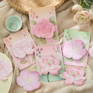 Guofeng Self-Adhesive Flower-Shaped <b>Memo</b> <b>Pads</b> High Quality Notes for School Office Use Practical Decoration - Product Image 1