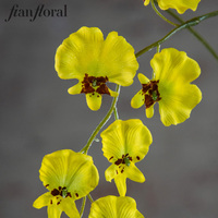 Hochrealistische Gelbe Einzelstiel-Seidenorchidee Künstliche Blumenzweige für Heim, Hochzeit und Weihnachten
