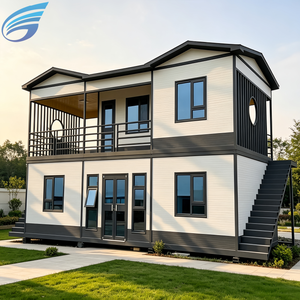 2-stöckiges Modernes Leichtstahlkonstruktions-Ökohaus, Modulares Vorgefertigtes Haus mit 2/3/4 Schlafzimmern für Villa, Apartment und Familienwohnen - Product Image 1