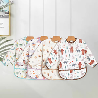 bavoirs pour bébé en PU, bavoirs réutilisables pour bébé à manches longues, bavoirs imperméables pour bébé avec chemise