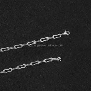 Gioielli di moda senza appannamento 316L in acciaio inox rettangolo anelli collana catene di alta qualità in argento catena per le signore degli uomini - Product Image 4