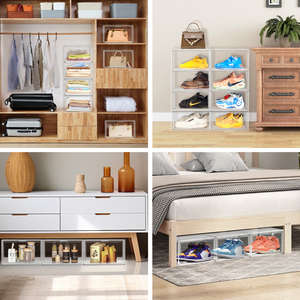 Trong suốt Sneaker hộp Stackable chống bụi tủ quần áo giày tổ chức bên mở nhựa giày lưu trữ tủ container - Product Image 5