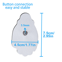 Électrodes de remplacement pour unité TENS à bouton 3,5 mm, forme paume 7,5*4,5 cm, patchs thérapeutiques conducteurs à forte adhérence