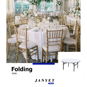 Tavolo pieghevole rotondo per banchetti di Catering per eventi di nozze in legno all'ingrosso 6ft - Product Image 1