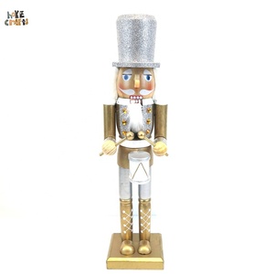 Wooden Crafts 24 Inch Golde&amp;Silver <strong>Nutcracker</strong> Home Decorative 60cm Christmas <strong>Nutcracker</strong> with <strong>Drum</strong> - Product Image 1