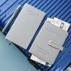 Özelleştirmek logosu promosyon PU deri pasaport tutucu hediye kutu seti not defteri ve kalem uçuş kartı pasaport kılıfları hediye kutusu ile - Product Image 5