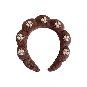 Diadema Vintage de Perlas para Mujer, Diadema Deportiva de Esponja Trenzada para Maquillaje, Accesorios para el Cabello - Product Image 6