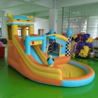 Château gonflable multifonctionnel pour usage domestique avec toboggan et piscine