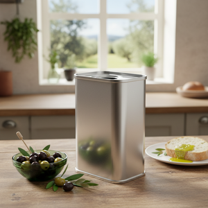 Kontensan L596 Rectangular Metal Tin Olive Oil <b>Container</b> 250ml Capacity 43x60x93mm Dimensions 0.25 Lt - Product Image 3
