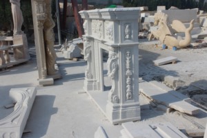 Revestimiento de <span class=keywords><strong>Chimenea</strong></span> de Mármol Blanco Francés de Diseño Moderno y Alta Calidad, Personalizado de Fábrica, para Venta en Villas - Product Image 3