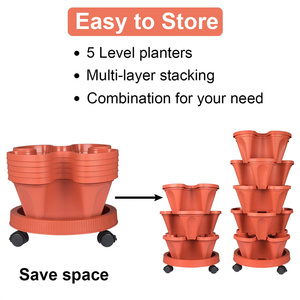 5 Tier Plastic Vertical Garden <strong>Planter</strong> Indoor Outdoor Gardening Pots Tower Garden <strong>Planters</strong> <strong>Stackable</strong> <strong>Planter</strong> - Product Image 5
