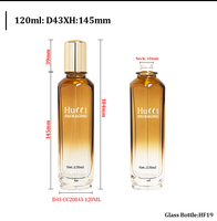 Ensemble de flacons en verre hydratants et nourrissants de couleur orange dégradée, 40 ml, 50 ml, 100 ml, 120 ml, flacon/pot en verre vide pour crème cosmétique, sérum
