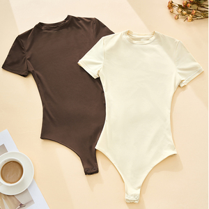 Mới đơn giản thời trang của phụ nữ cơ thể định hình đồ lót màu rắn ngắn tay áo bodysuit Breathable đáy bodysuit Shapewear - Product Image 4