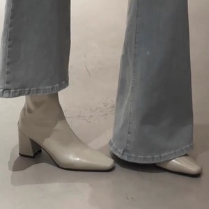 Bottines élégantes en cuir véritable de style français pour femmes, version en cuir de vachette, talon haut, bout carré, polyvalentes - Product Image 2