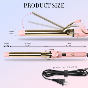 Professionnel numérique rose miroir bigoudi fer titane cheveux fer à friser pinces 32mm logo personnalisé - Product Image 5