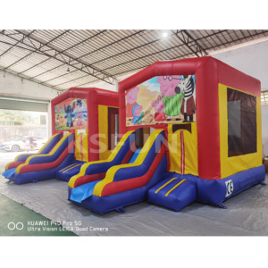 Castillo Inflable Super <span class=keywords><strong>Mario</strong></span> con Pancartas Personalizadas Extraíbles de Velcro, Castillo Inflable con Tobogán, Brincolines Inflables para Fiestas - Product Image 3