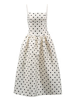 Robe élégante rétro à pois de style français populaire pour l'été