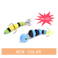 Leurre de pêche flottant EVA 4 pièces, multi-couleurs, avec hameçon triple et jupe de queue, pour eau salée et appât pour bar