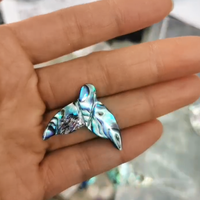 Pendentifs en nacre de coquille d'ormeau naturelle véritable de 25*30 mm, queue de poisson, nacre, pour la fabrication de bijoux en DIY