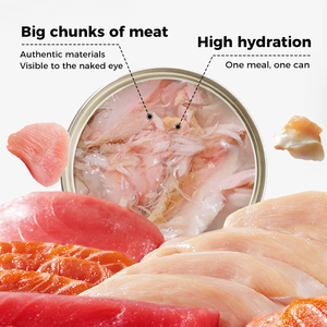 <span class=keywords><strong>Snack</strong></span> dinh dưỡng Trung Quốc nhà máy chất lượng tốt peptido nhà máy 170 gam cá ngừ mèo Đóng Hộp PET đồ ăn nhẹ - Product Image 3