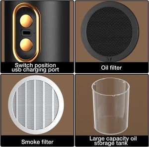 Ventilateur d'extraction 2 vitesses avec filtre amovible et lavable, hotte de cuisine portable sans fil pour bureau, barbecue intérieur, fondue, <span class=keywords><strong>camping</strong></span>, maison - Product Image 6