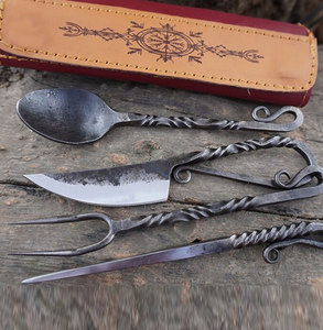 Juego de cubiertos estilo medieval Pak Enterprises, tenedor, cuchara y cuchillo de acero, colección de vajilla para el hogar, comedor y restaurante. - Product Image 2