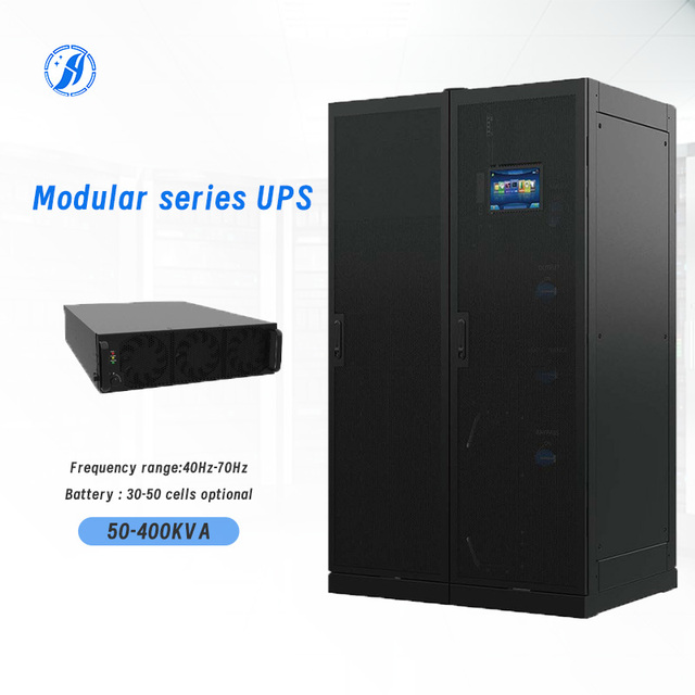 Modular Three Phase 50KVA to 400KVA Digital Control UPS Paralleled 8 Units Built-in Lead Acid Battery for Various Industries