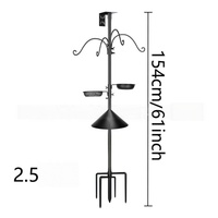 USMILEPET Support de mangeoire à oiseaux en fer forgé avec 4 crochets, support robuste pour nichoir, station d'alimentation pour oiseaux sauvages de jardin