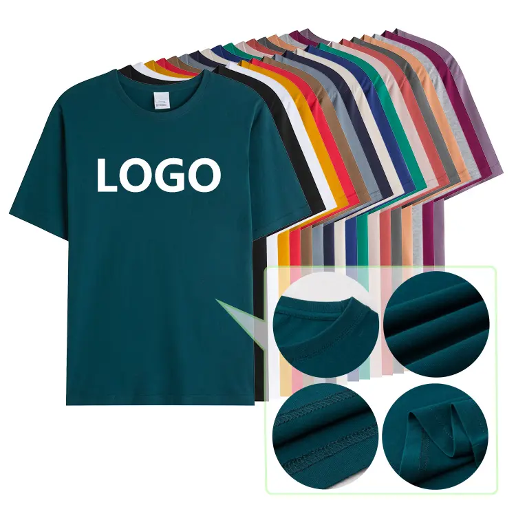 Bán Buôn 190gsm Thêu Logo 100% Cotton Trống Của Cậu Bé Cộng Với Kích Thước T Áo Sơ Mi Tùy Chỉnh Rắn Màu Áo Thun Nam T-Shirts