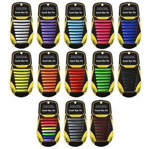 多功能成人时尚硅胶鞋带无需装订或捆扎扁平设计黑色卡片，颜色多样 - Product Image 3